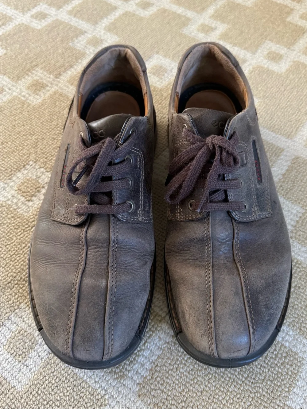ECCO Distressed Leather Oxford Comfort Shoes Brown EU 43 (US 9-9.5)